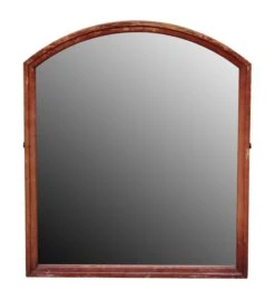 Slightly Arched Wood Framed Vanity Mirror