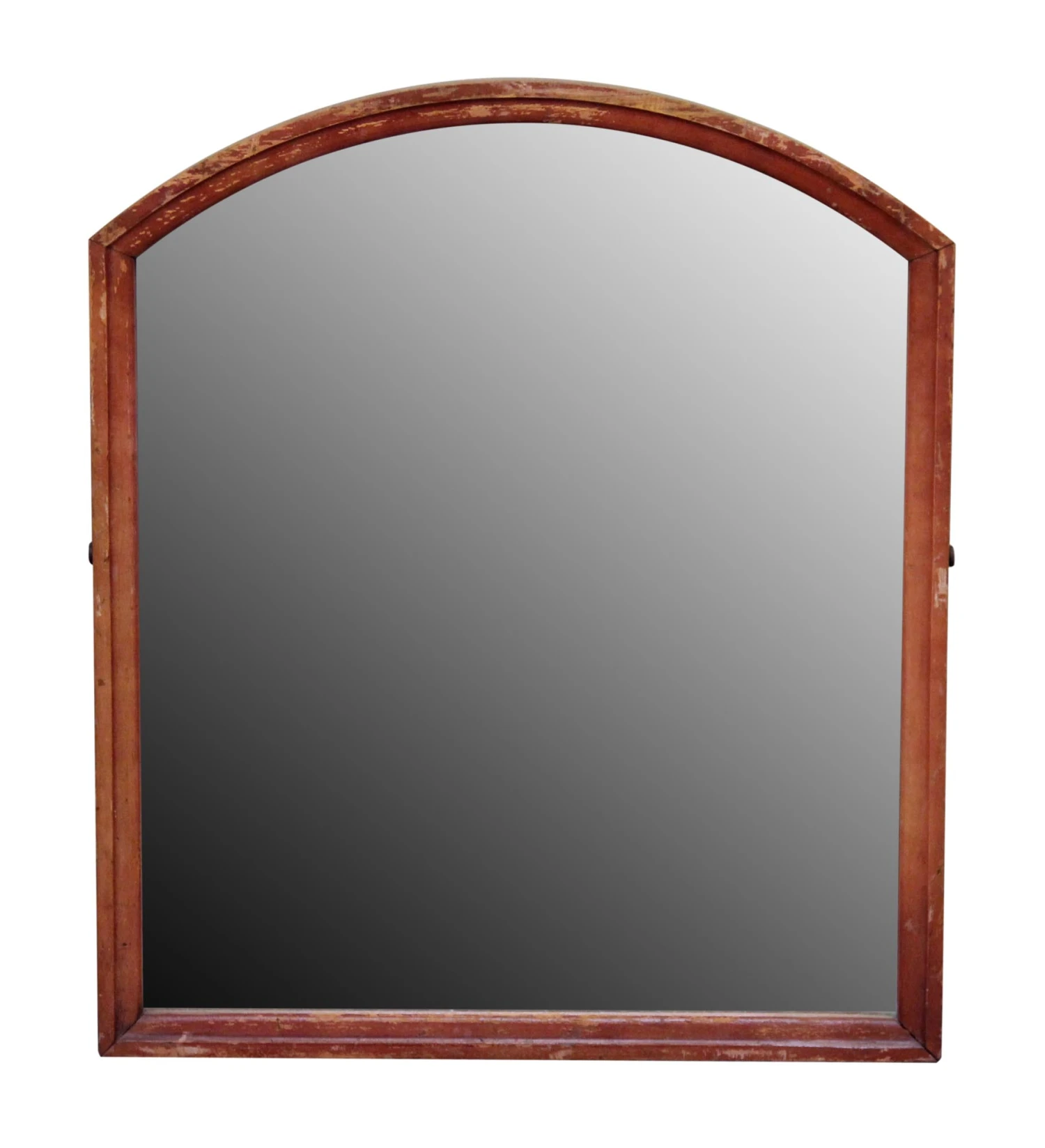 Slightly Arched Wood Framed Vanity Mirror 3 Slightly Arched Wood Framed Vanity Mirror