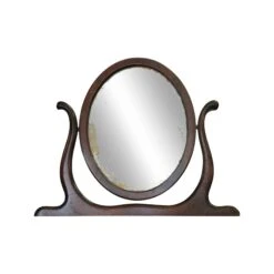 Traditional Dark Wooden Vanity Mirror