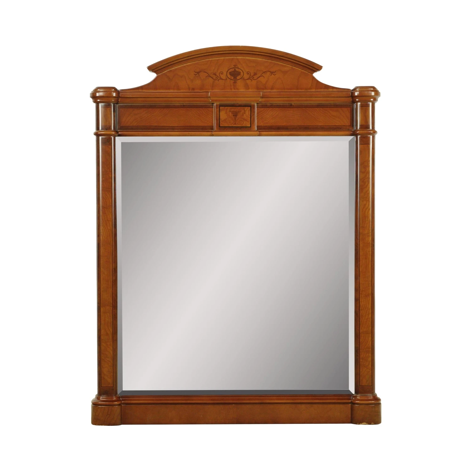 Traditional Medium Tone Wood Beveled Mantel Wall Mirror 3 Traditional Medium Tone Wood Beveled Mantel Wall Mirror