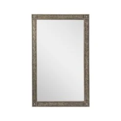 Vintage Bronze Foliage Framed Distressed 4 Ft. Wall Mirror