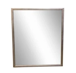 Vintage Brushed Nickel Framed Wall Mirror 42 X 36