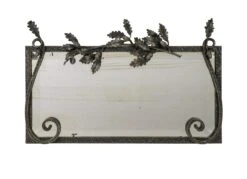 Vintage European French Art Deco Wrought Iron Wall Mirror