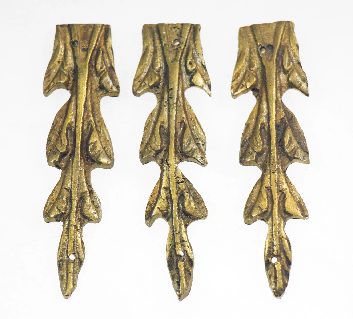 Antique Bronze Leaves Furniture Applique Set 3 Antique Bronze Leaves Furniture Applique Set