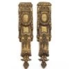 Pair Of European 6.25 In. Ornate Bronze Furniture Leg Appliques