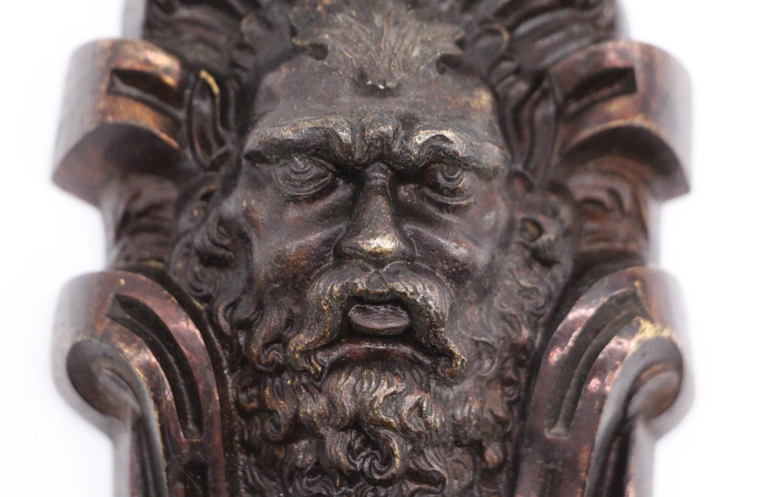 Antique Figural Man & Grapes Dark Bronze Applique 4 Antique Figural Man & Grapes Dark Bronze Applique - Image 2