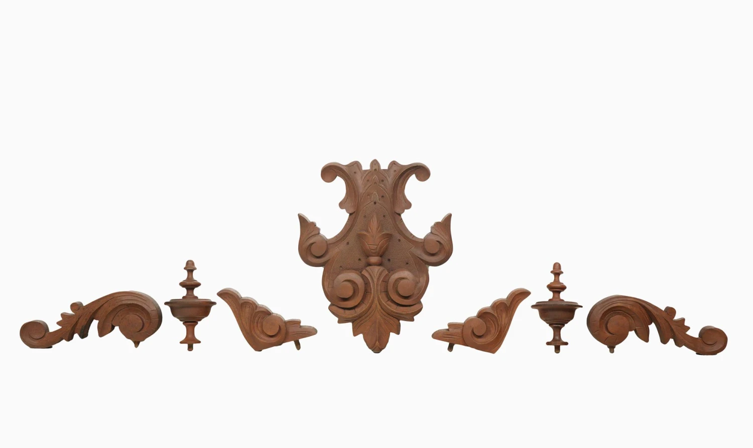 Set Of Hand Carved Ornate Medium Tone Wood Furniture Appliques 3 Set Of Hand Carved Ornate Medium Tone Wood Furniture Appliques