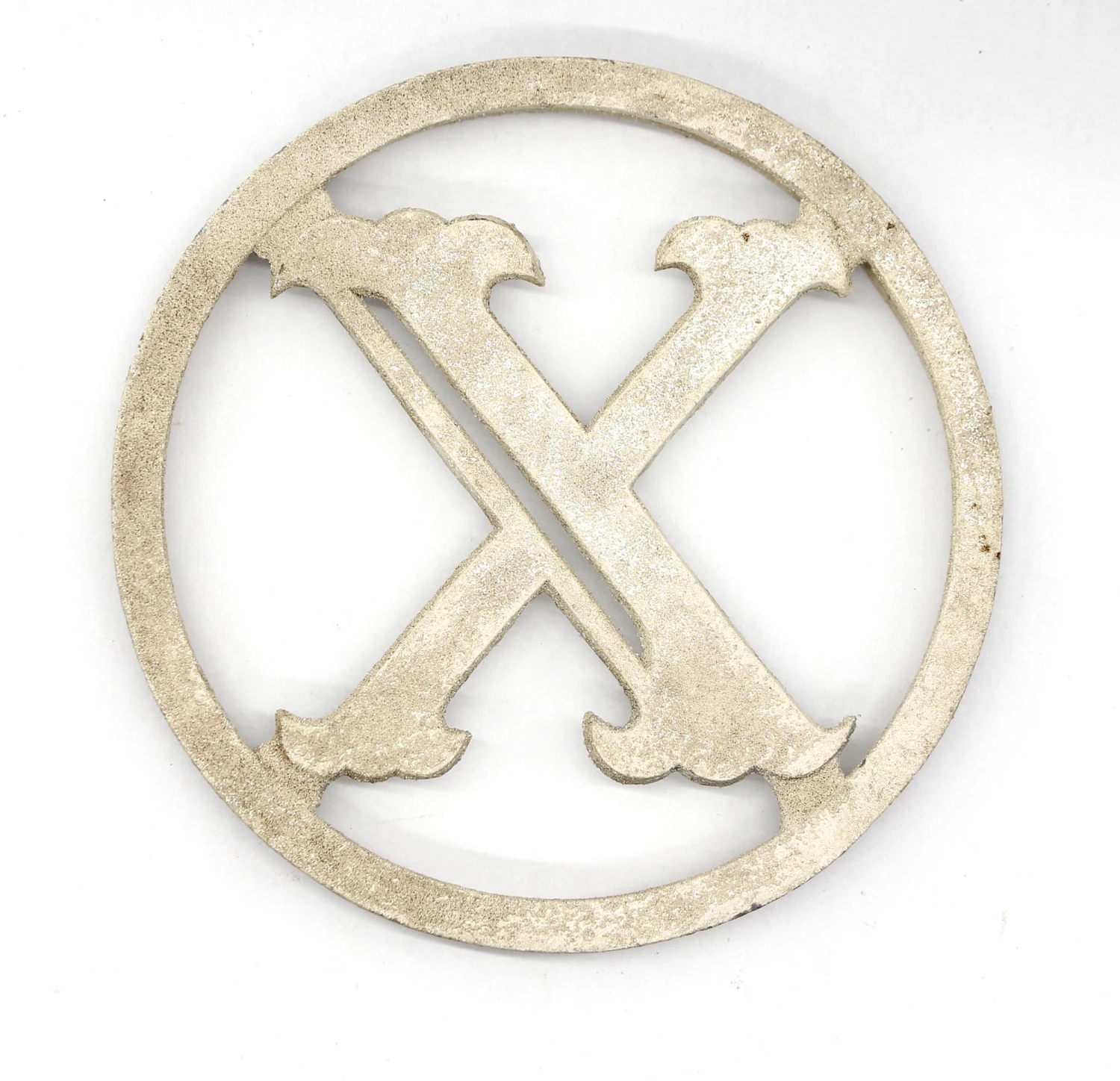 Vintage 6.375 In. Aluminum X Monogram Applique 3 Vintage 6.375 In. Aluminum X Monogram Applique