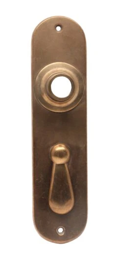 7 In. Cast Brass Traditional Door Back Plate With Keyhole Cover