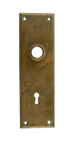 7.5 In. Plain Cast Bronze Door Back Plate With Keyhole Cover