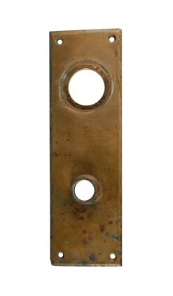 8 In. Plain Cast Bronze Door Back Plate With Lock Insert