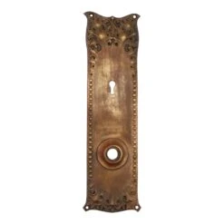 Antique 10.8 In. Bronze Corbin Romanesque Door Back Plate