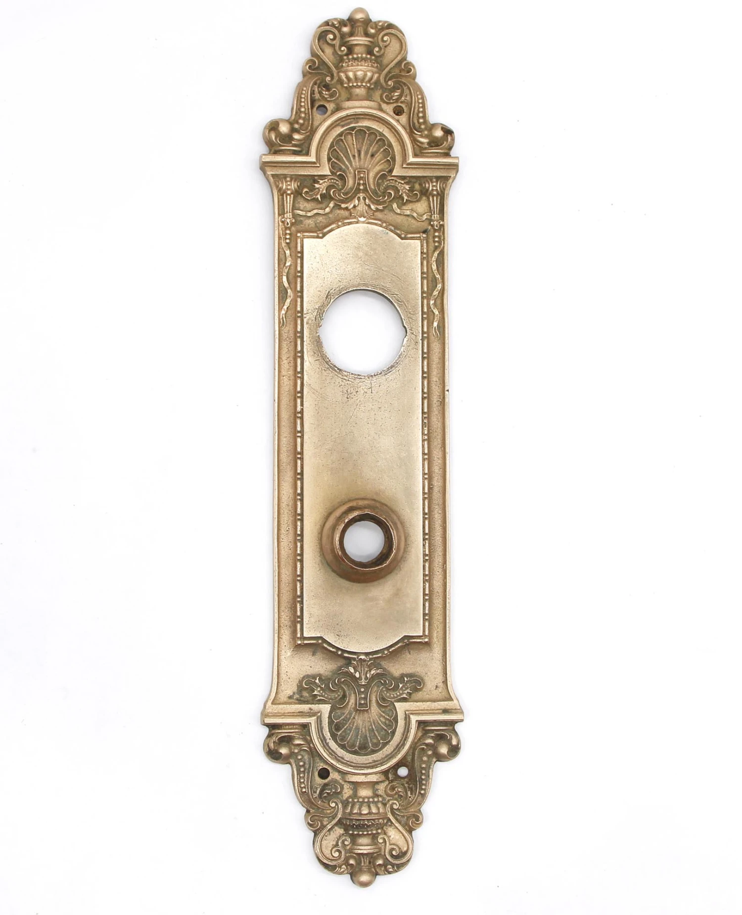 Antique 12.875 In. Yale & Towne Louis XV Door Entry Back Plate 3 Antique 12.875 In. Yale & Towne Louis XV Door Entry Back Plate