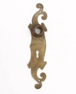 Antique Bronze Art Nouveau Keyhole Door Back Plate With Deep Neck