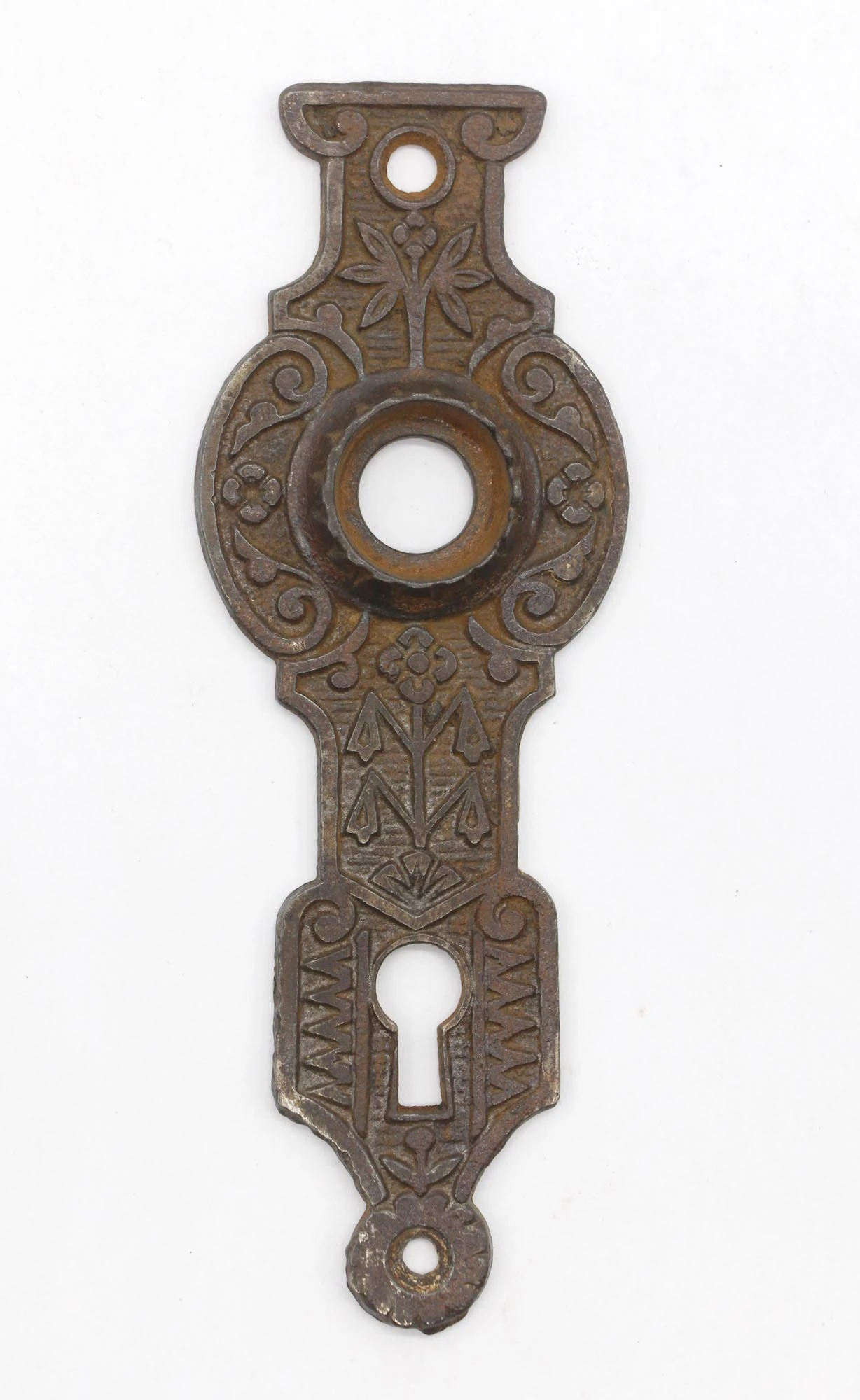 Antique Cast Iron Victorian 5 In. Passage Door Back Plate 3 Antique Cast Iron Victorian 5 In. Passage Door Back Plate