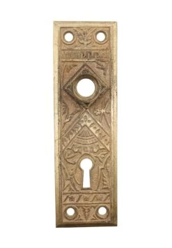 Antique Eastlake 5.5 In. Cast Bronze Keyhole Door Back Plate