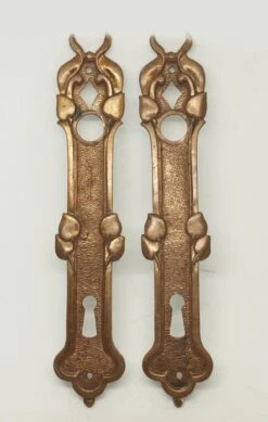 Antique French Bronze 9.25 In. Door Plates