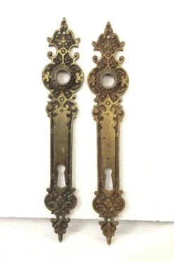 Pair Of Of Gothic European 9.375 In. Passage Door Back Plates 11 Pair Of Of Gothic European 9.375 In. Passage Door Back Plates -OGT Sale Store back plates for sale 14bel8653