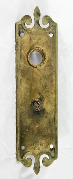 8.5 In. Cast Polished Brass Scroll Door Back Plate -OGT Sale Store back plates for sale k193032