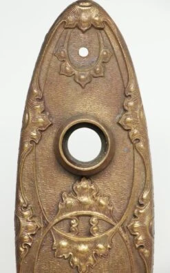 Antique 7.125 In. Bronze Louis XII Door Plate 10 Antique 7.125 In. Bronze Louis XII Door Plate -OGT Sale Store back plates for sale n248963