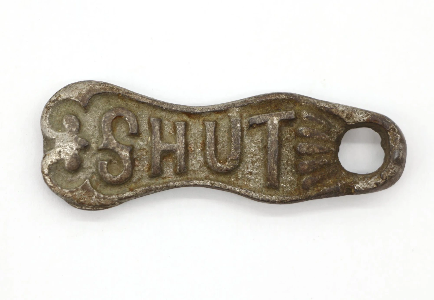 Antique Cast Iron Double Sided “Shut” Door Plate 5 Antique Cast Iron Double Sided “Shut” Door Plate - Image 3