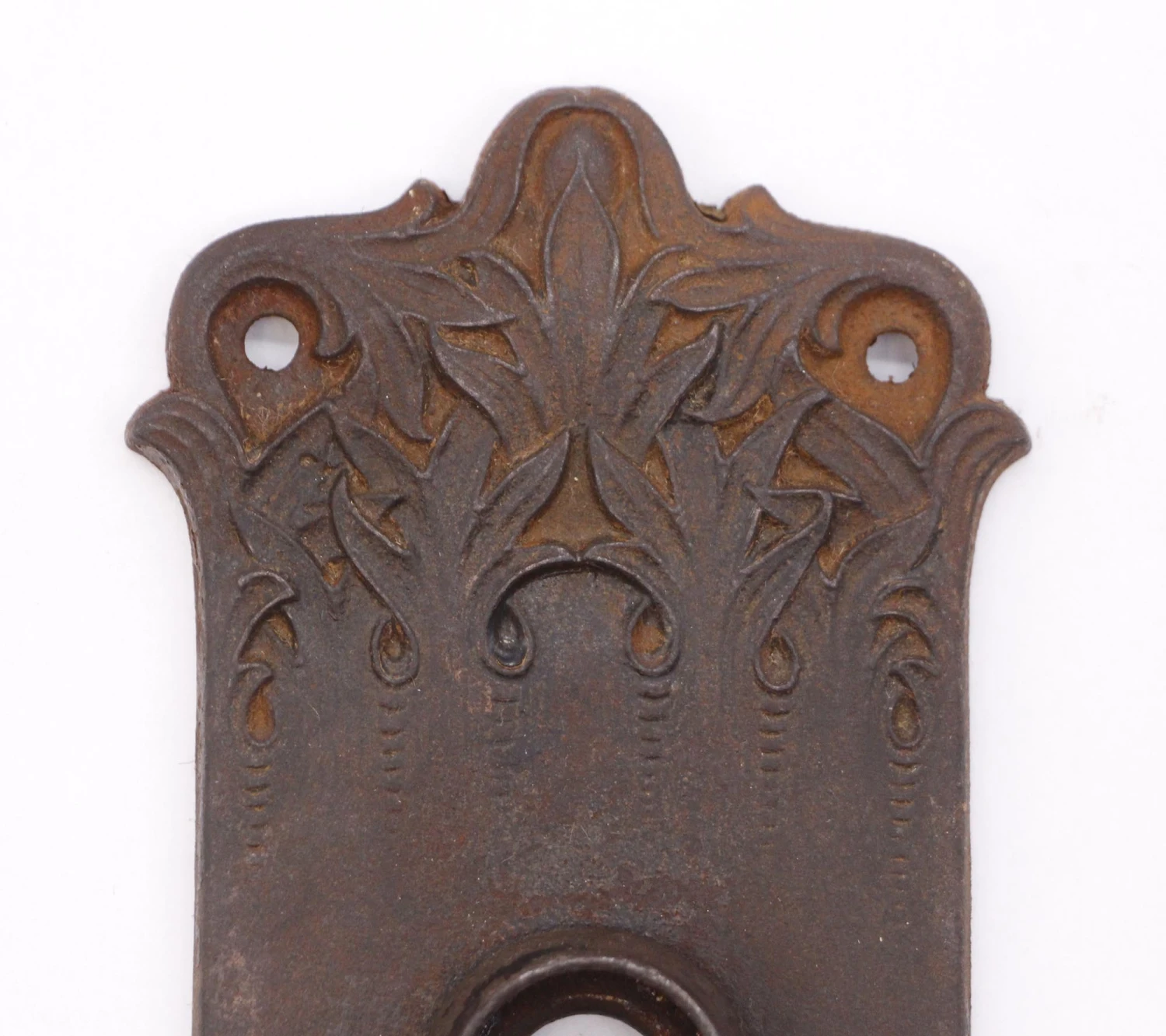 Pair Of Antique 7.5 In. Romanesque Bronzed Cast Iron Door Back Plates 5 Pair Of Antique 7.5 In. Romanesque Bronzed Cast Iron Door Back Plates - Image 3