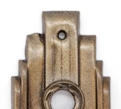 Pair Of 3.625 In. Refinished Art Deco Pressed Brass Door Back Plates -OGT Sale Store back plates for sale q282415