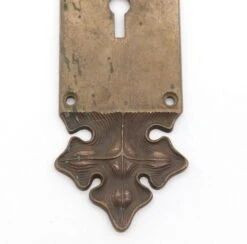Victorian 10.25 In. Cast Brass Foliate Passage Door Back Plate 8 Victorian 10.25 In. Cast Brass Foliate Passage Door Back Plate -OGT Sale Store back plates for sale q286365