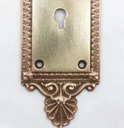 Antique 9 In. Brass Russell & Erwin Empire Passage Door Back Plate 10 Antique 9 In. Brass Russell & Erwin Empire Passage Door Back Plate -OGT Sale Store back plates for sale q287969
