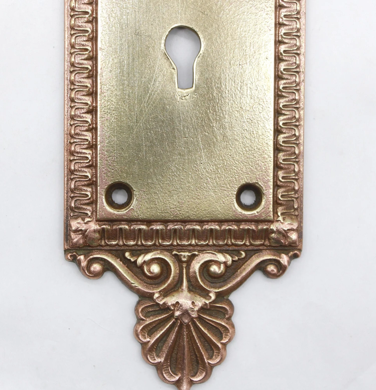 Antique 9 In. Brass Russell & Erwin Empire Passage Door Back Plate 5 Antique 9 In. Brass Russell & Erwin Empire Passage Door Back Plate - Image 3