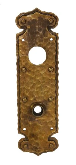 Gilded Hammered Arts & Crafts 10.25 In. Door Back Plate