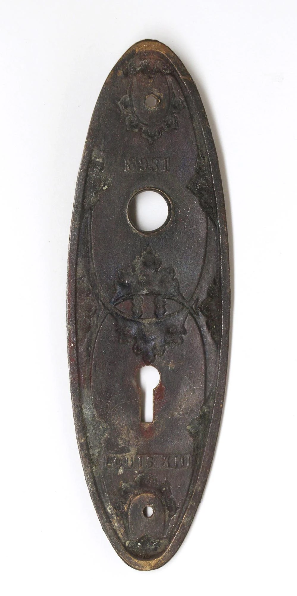 Antique 7.125 In. Bronze Louis XII Door Plate 4 Antique 7.125 In. Bronze Louis XII Door Plate - Image 2