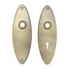 Pair Of 7 In. Textured Brass Oval Door Back Plates