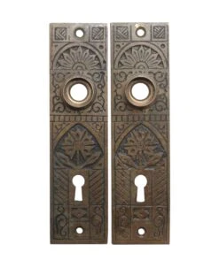 Pair Of Aesthetic 5.625 In. Antique Bronze Door Back Plates