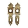 Pair Of Antique 5.875 In. Brass Arts & Crafts Keyhole Door Back Plates 1 Pair Of Antique 5.875 In. Brass Arts & Crafts Keyhole Door Back Plates -OGT Sale Store back plates pair of antique 5875 in brass arts crafts keyhole door back plates q282948