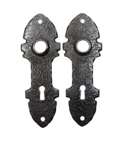Pair Of Arts & Crafts Cast Iron 6 In. Door Back Plates