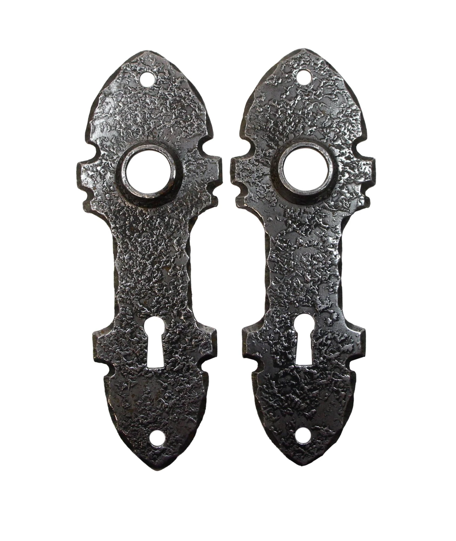Pair Of Arts & Crafts Cast Iron 6 In. Door Back Plates 3 Pair Of Arts & Crafts Cast Iron 6 In. Door Back Plates