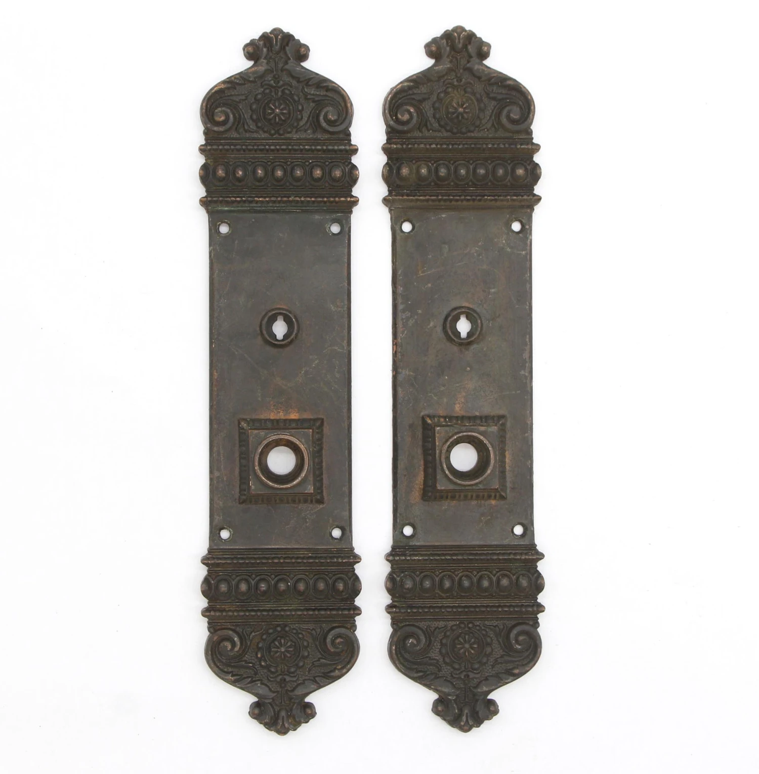 Pair Of French Renaissance Russwin Bronze Courtenay Entry Door Plates 3 Pair Of French Renaissance Russwin Bronze Courtenay Entry Door Plates