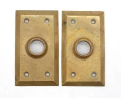 Pair Of Vintage Brass Russwin Lenox 4 In. Door Plates