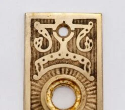 Polished Bronze Antique Aesthetic Keyhole 5.375 In. Door Back Plate -OGT Sale Store back plates q276738