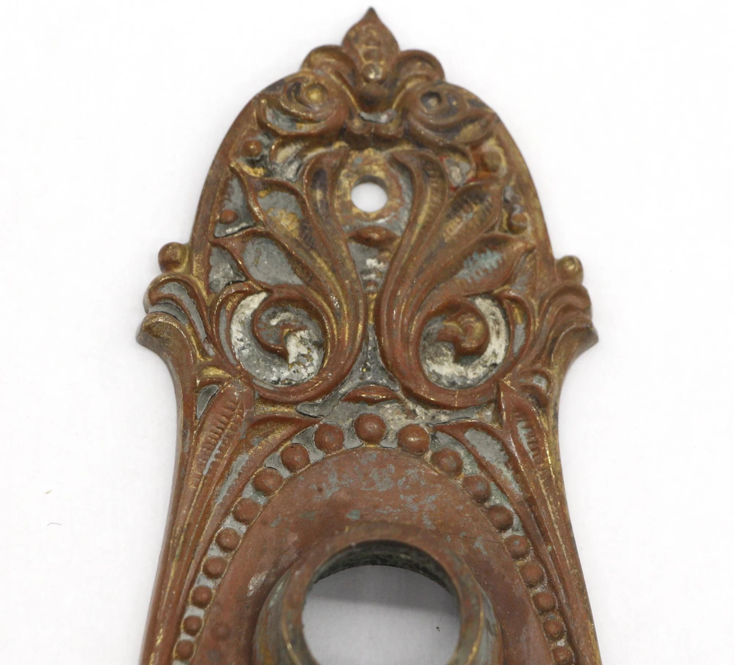 Antique 9 In. Bronze Ornate Yale & Towne Door Back Plate 4 Antique 9 In. Bronze Ornate Yale & Towne Door Back Plate - Image 2