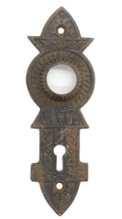 Pair Of Cast Iron 5.875 In. Aesthetic Keyhole Door Back Plates 8 Pair Of Cast Iron 5.875 In. Aesthetic Keyhole Door Back Plates -OGT Sale Store back plates q278539