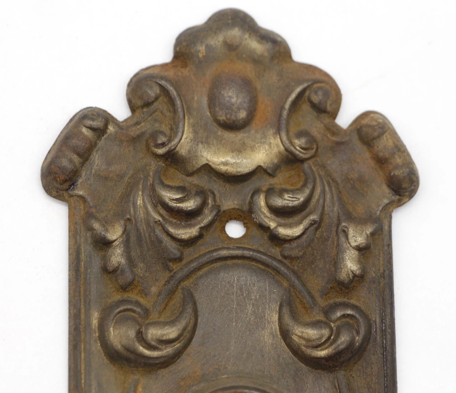 Antique 8.75 In. Pressed Steel Victorian Door Back Plate 4 Antique 8.75 In. Pressed Steel Victorian Door Back Plate - Image 2