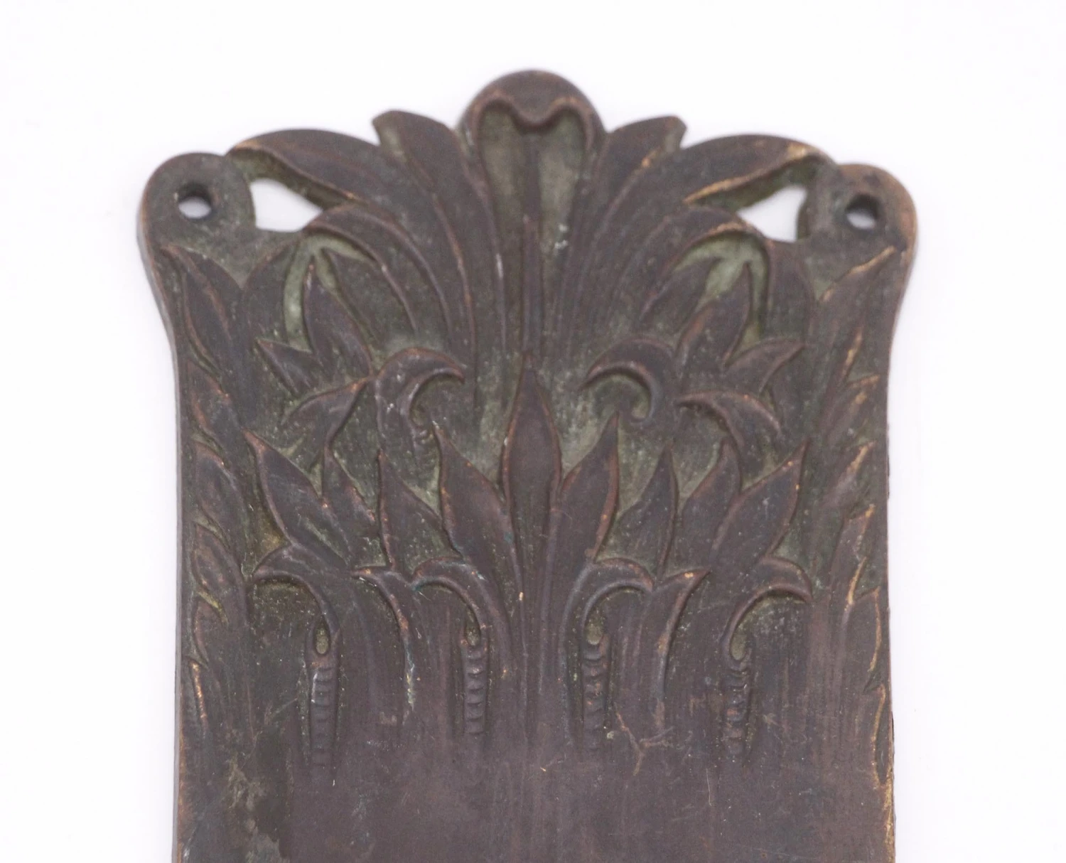 Antique Romanesque 13.125 In. Bronze Keyhole Door Back Plate 4 Antique Romanesque 13.125 In. Bronze Keyhole Door Back Plate - Image 2