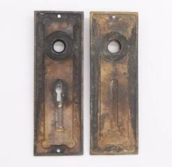 Pair Of Antique 7.25 In. Corbin Bronze Fanciful Beast Door Back Plates 7 Pair Of Antique 7.25 In. Corbin Bronze Fanciful Beast Door Back Plates -OGT Sale Store back plates q285637
