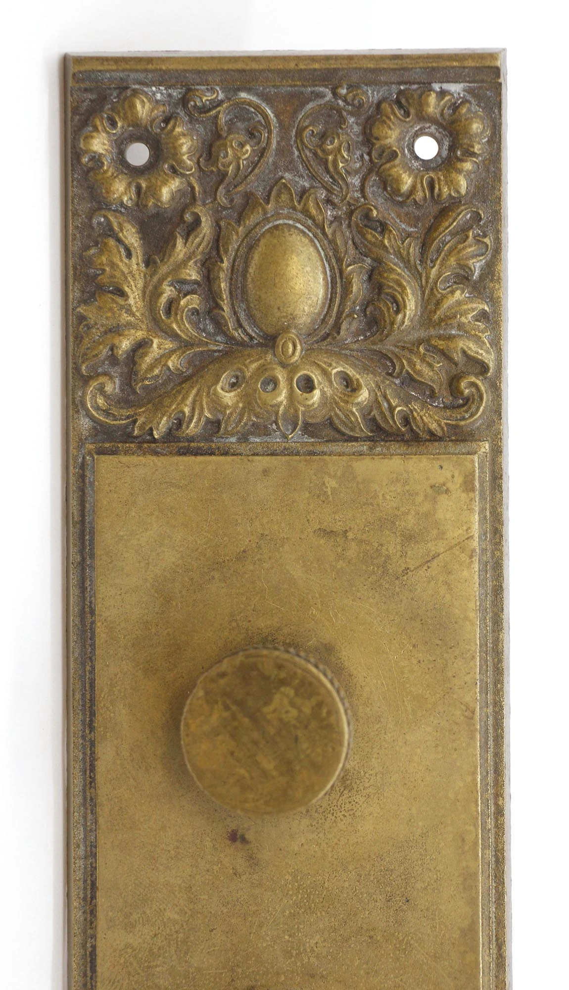 Victorian 9.75 In. Brass Privacy Door Back Plate With Thumb Turn 4 Victorian 9.75 In. Brass Privacy Door Back Plate With Thumb Turn - Image 2