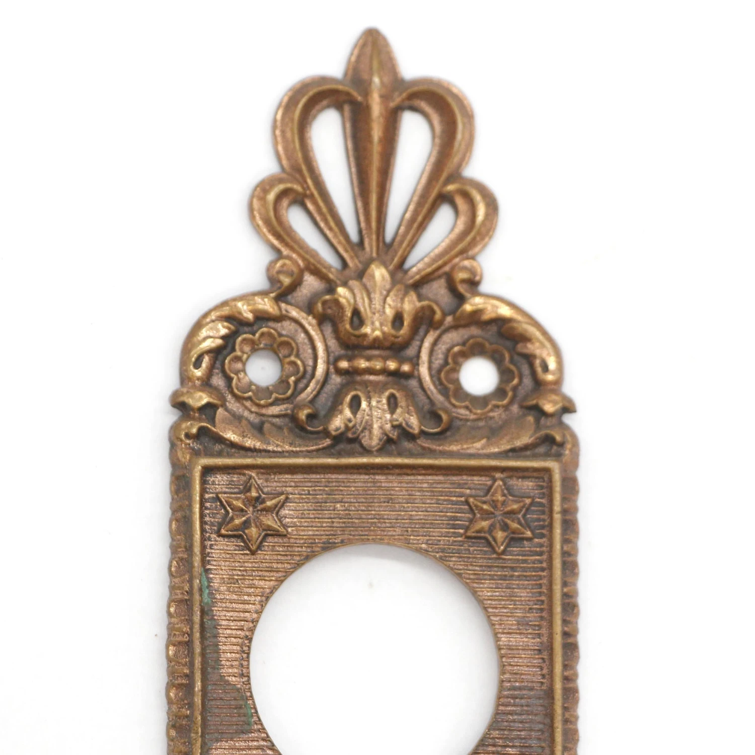 French Yale & Towne Brass Ornate Door Back Plate 4 French Yale & Towne Brass Ornate Door Back Plate - Image 2