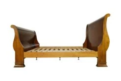 Dark Wood Tone Queen Sleigh Bed Frame