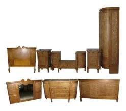 Flamed Birch Bedroom Suite With Marble Top