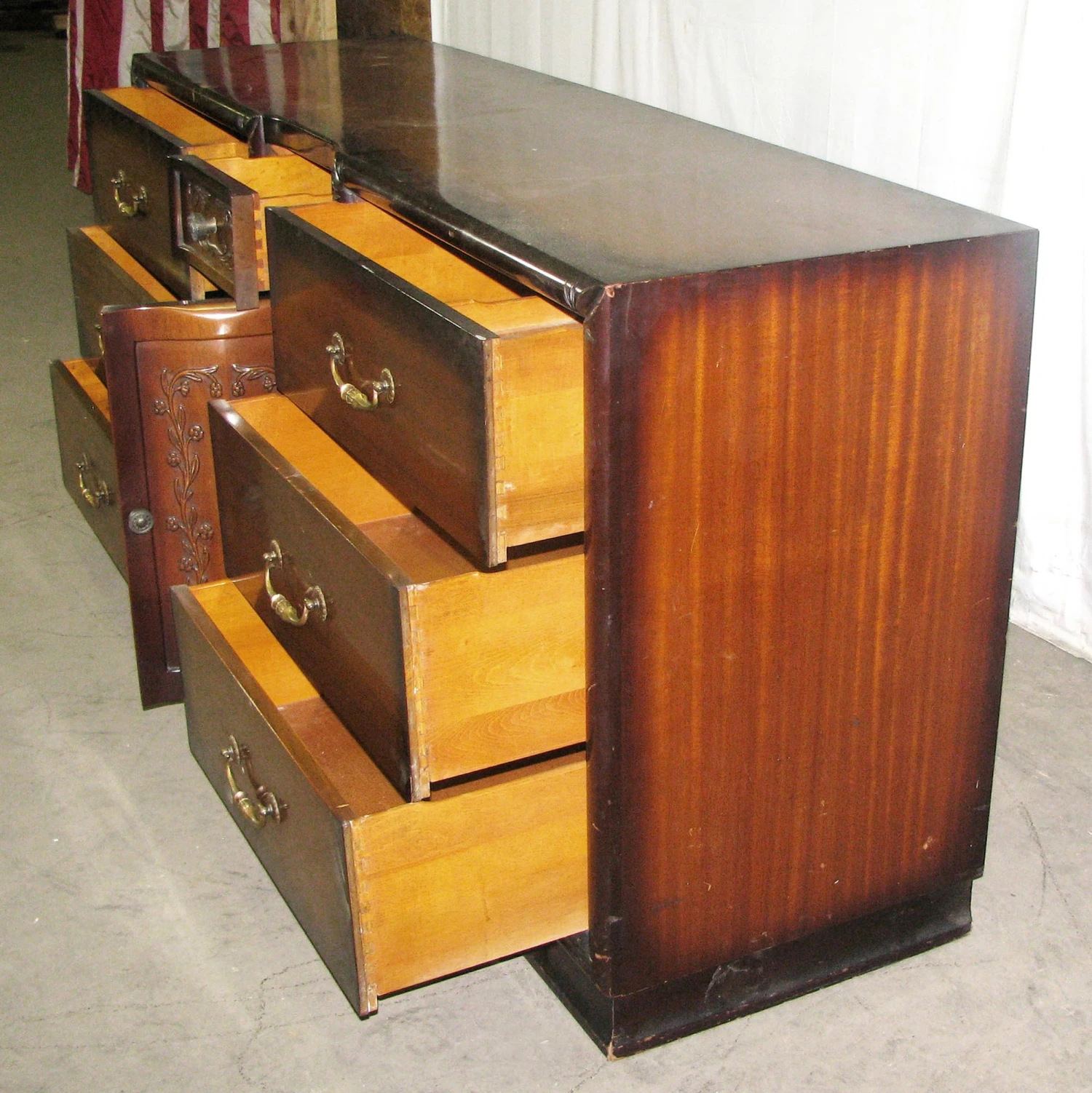 Vintage 6 Ft. Traditional Wooden Dresser With Original Finish 5 Vintage 6 Ft. Traditional Wooden Dresser With Original Finish - Image 3